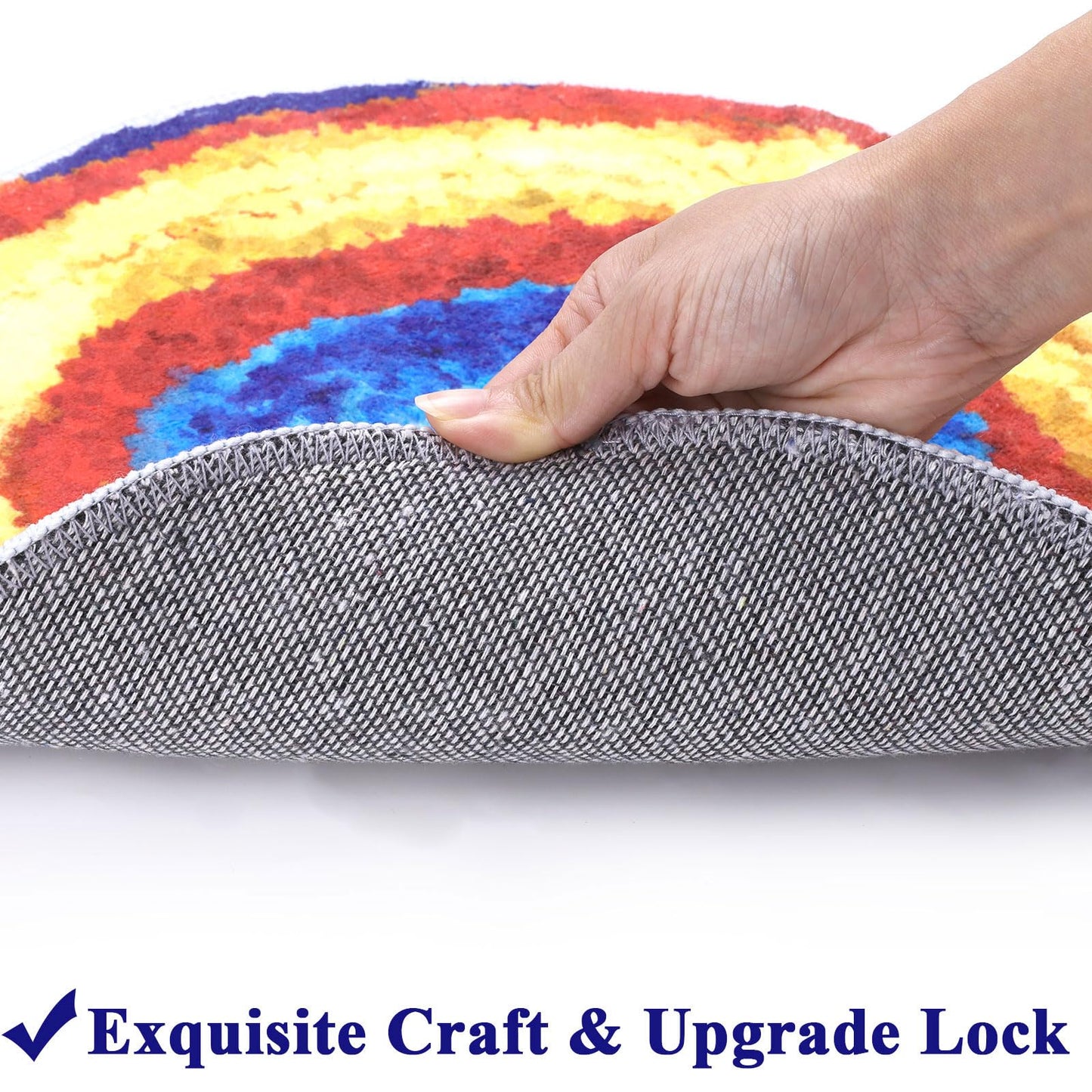 HiiARug Carpet Circles Kids Rug 16Inch Rainbow Crazy Carpet Circle Seats Preschool Classroom Accessories 12pcs Round Flexible Seats Group Activity Spots Marker for Classroom Kindergarden Playroom