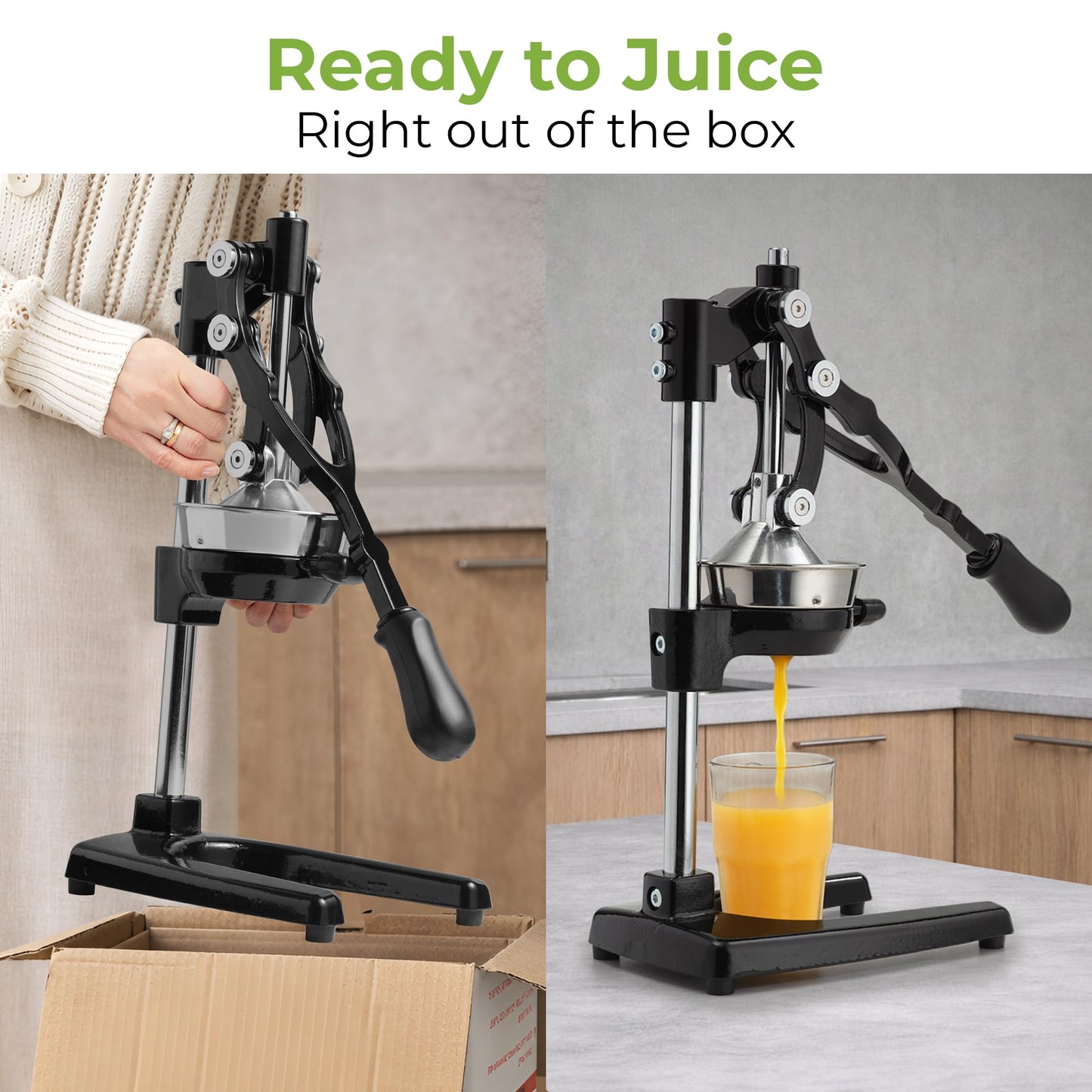 Zulay Kitchen Extra Tall Citrus Press Manual Juicer - Manual Orange Juice Squeezer, Fits Tumblers, Tall Glasses and Cups - Fruit Press & Juice Press, Juice Presser Machine & Citrus Juicer Manual