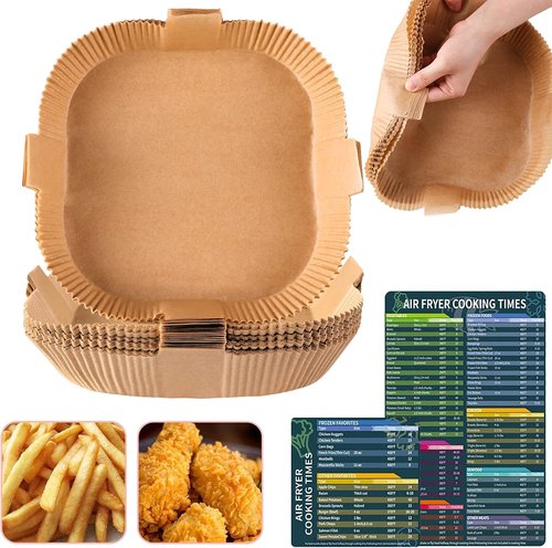 Air Fryer Disposable Paper Liners - Non-Stick Baking Sheets | 50PCS 7.9 Inch Oil-Proof & Water-Proof