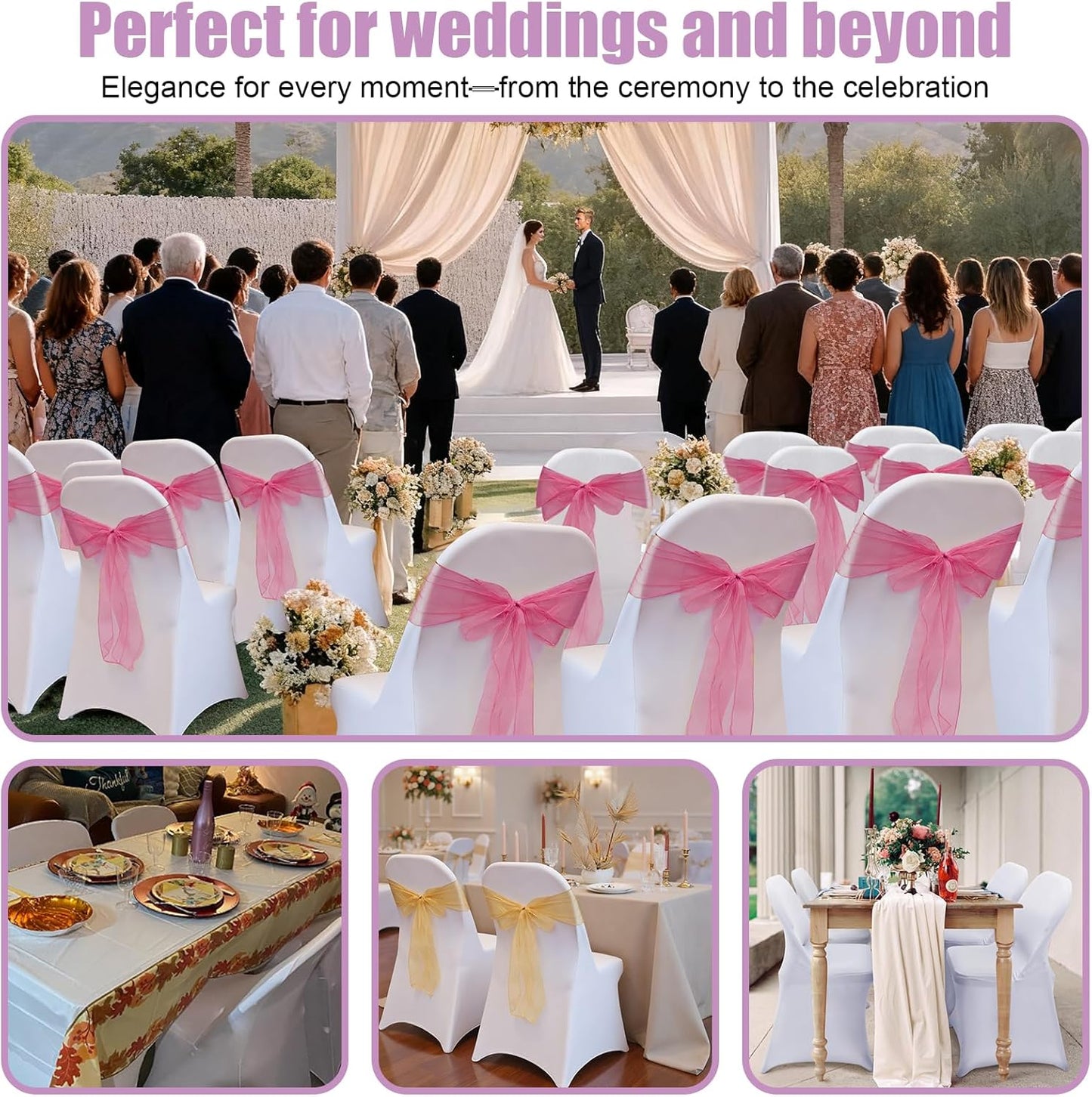 Skiennix Stretch Spandex Folding Chair Covers - 30 PCS Machine Washable White | Durable & Rip-Resistant for Events