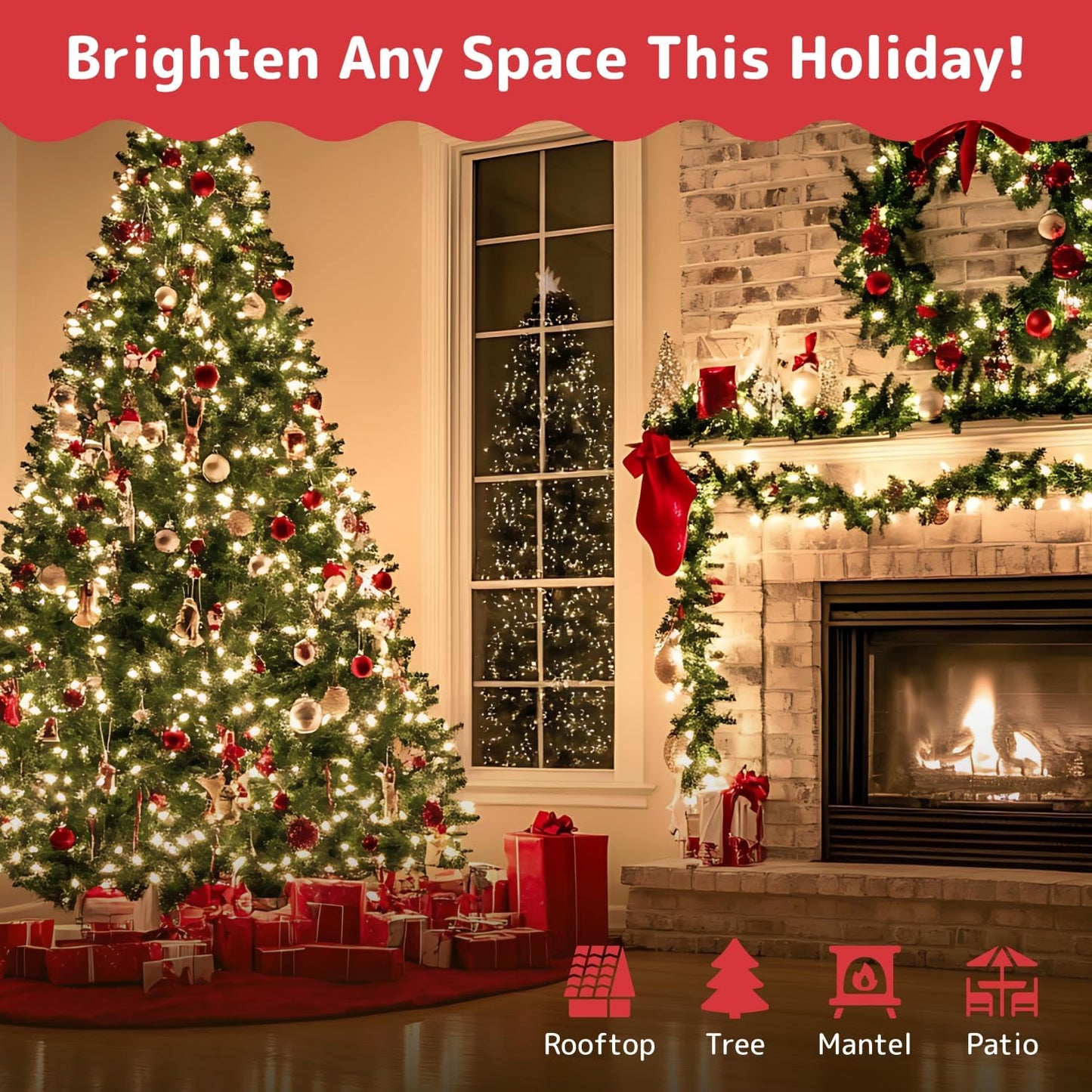 PREXTEX 100 Count Clear Christmas Lights - 20 ft Ultra Bright String Lights for Indoor/Outdoor Use