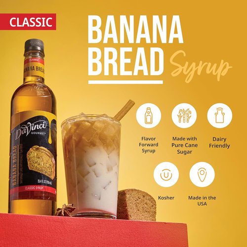 DaVinci Gourmet Banana Bread Syrup - 25.4 Fl Oz | Delicious Flavor for Baking & Beverages