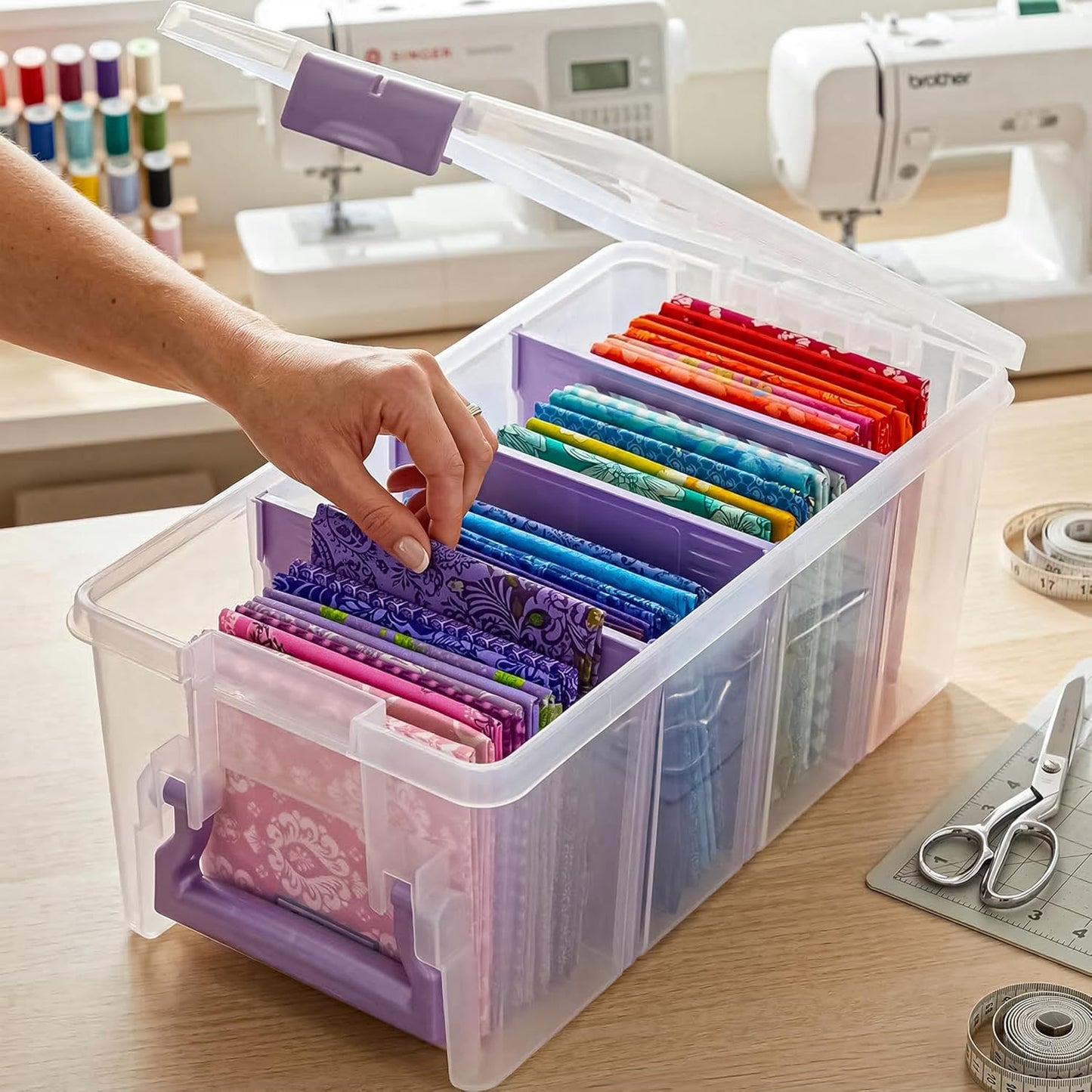 ArtBin Semi Satchel Craft Organizer - Portable Clear Plastic Storage Case with 3 Dividers