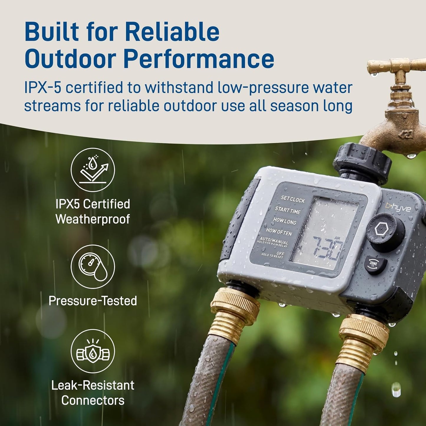Orbit 24637 B-Hyve XD Smart Hose Watering Timer - Wi-Fi Hub, 2-Port for Efficient Watering