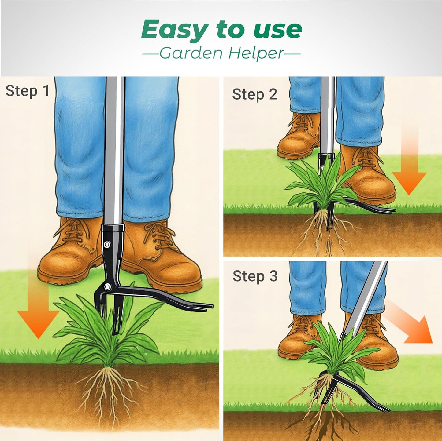 Suchtale Metal Weeder - Heavy-Duty Stand-Up Weed Puller Tool with Long Handle & Upgraded Pincer Claw