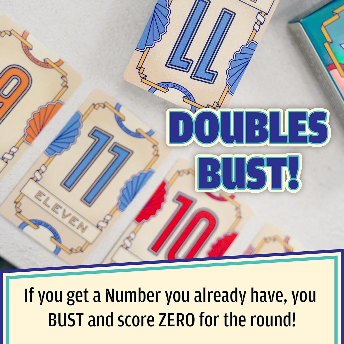 USAOPOLY Flip 7 Card Game - Fast-Paced Strategy & Luck Blend for 3+ Players | Ages 8+ | 20 Min Play Time