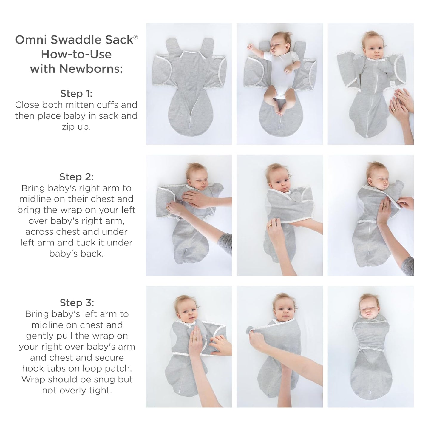 SwaddleDesigns 6-Way Omni Swaddle Sack - Arms Up Design for Newborns, Calms Startle Reflex, 12-18 lbs | Tiny Arrows Black