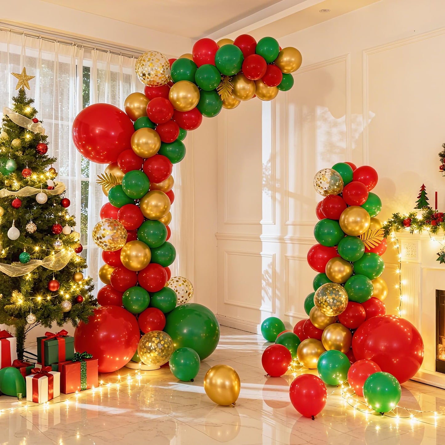 RUBFAC 129pcs Green Balloons Different Sizes 18 12 10 5 Inch Green Latex Christmas Balloon Garland Arch for Masquerade Party Decorations Birthday Baby Shower Wedding Party Supplies