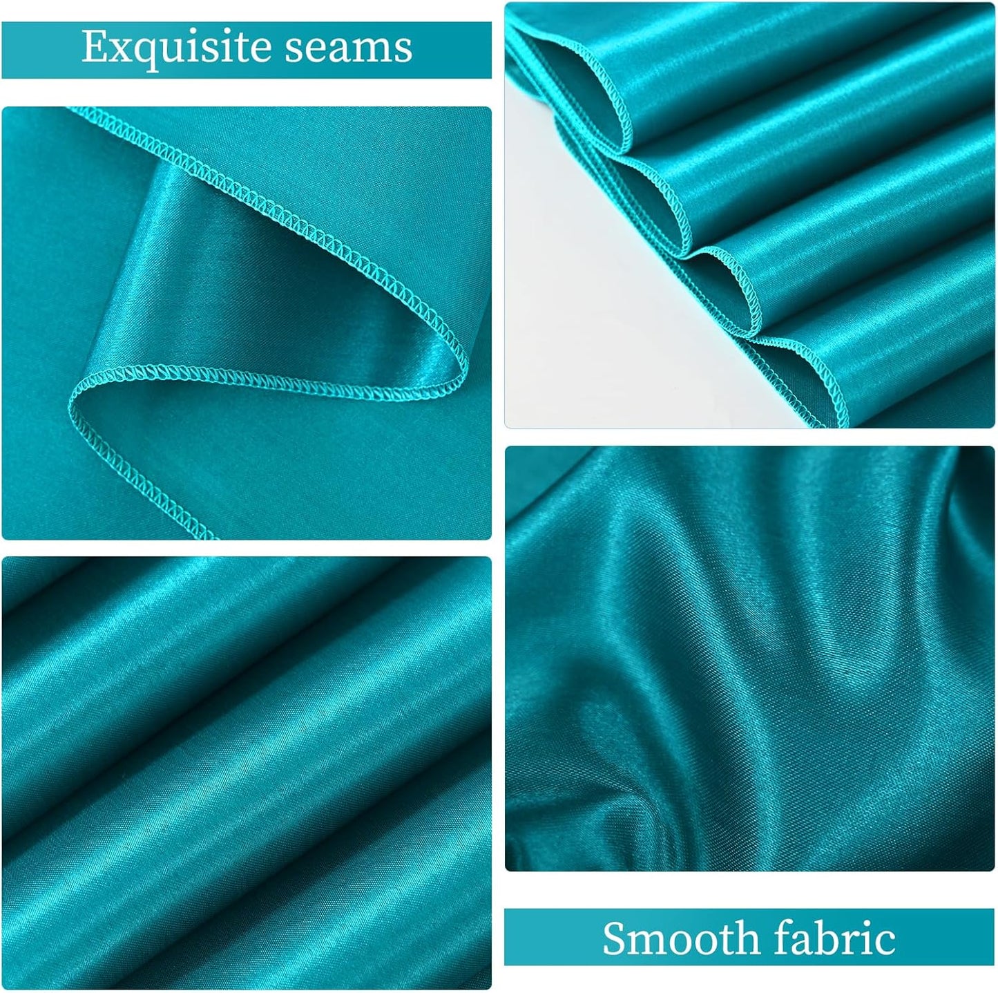 Skiennix 100 PCS Satin Chair Sashes - Turquoise Decorative Ribbon Ties for Weddings & Events | 7 x 108 Inch