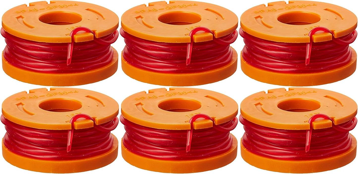 WORX Replacement Spool & Line for String Trimmers - 6-Pack | Durable & Easy to Install