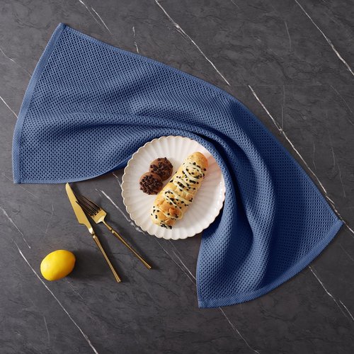 Homaxy 100% Cotton Kitchen Towels and Dishcloths Set, 12 x 12 Inches and 13 x 28 Inches, Set of 8 Bulk Kitchen Towels Set, Ultra Soft Absorbent Dish Cloths for Washing Dishes, Navy Blue