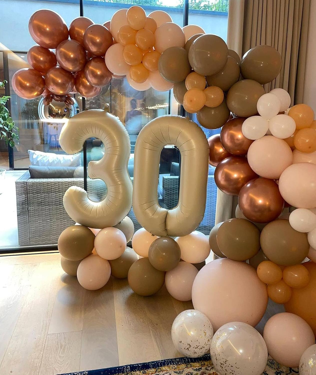 Number 4 Foil Balloon - 40 Inch Cream Giant Balloon for 4th Birthday Party Decorations