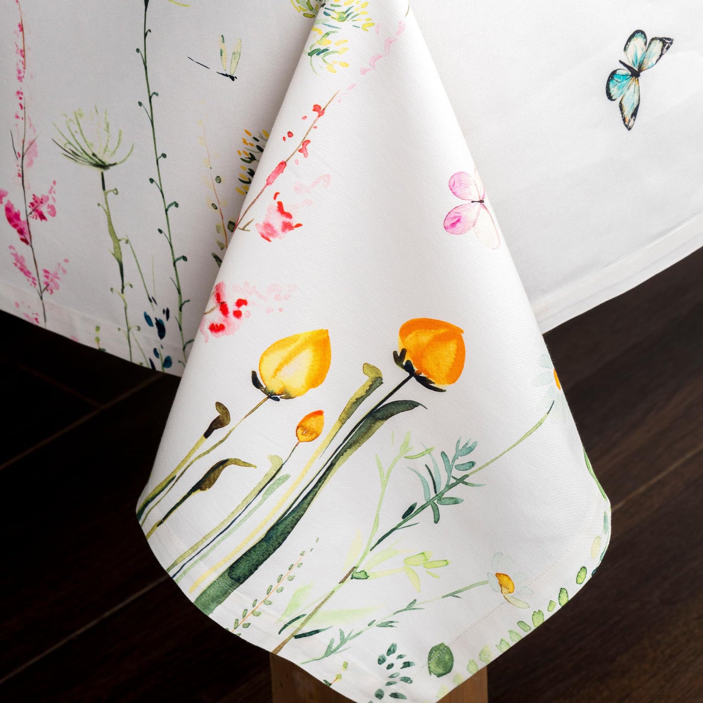 Maison d' Hermine Table Cloth Rectangle Table 100% Cotton 54 x 72 Inches Tablecloth Reusable Decorative for Dining Kitchen Room Farmhouse Home Gifts for Mothers Day Spring Summer - Botanical Fresh