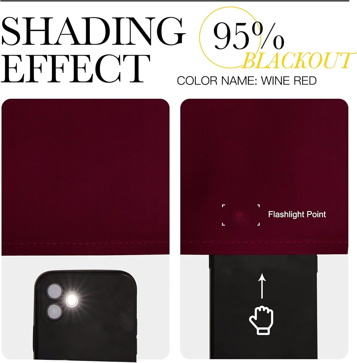 NICETOWN Blackout Curtains - Energy-Efficient Window Drapes for Bedroom & Living Room | Wine Red, 2 Panels, 42x63 Inches