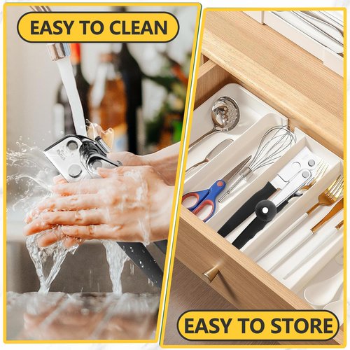 Commercial Heavy Duty Manual Can Opener for Seniors & Arthritis, Stainless Steel with Magnetic Lid Lifter, Smooth Edge Safe Cut, Open for Large Cans, Kitchen & Camping & Commercial with Bottle Opener