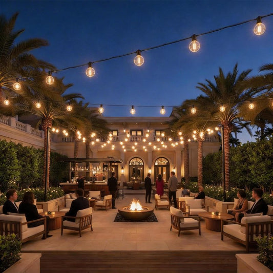 RTTY 150 FT Outdoor String Lights Patio Light for Outside, Waterproof G40 Shatterproof LED Bulbs, Dimmable Hanging Connectable Globe Lighting for Bistro, Backyard, Porch, Balcony, Cafe, Warm White