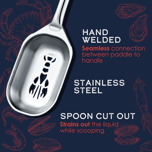 CONCORD Stainless Steel One Piece Crawfish Jambalaya Pot Spoon Stirrer. Great for Seafood, Lobster, Crab, Cajun, and Low Country Boils. (36")