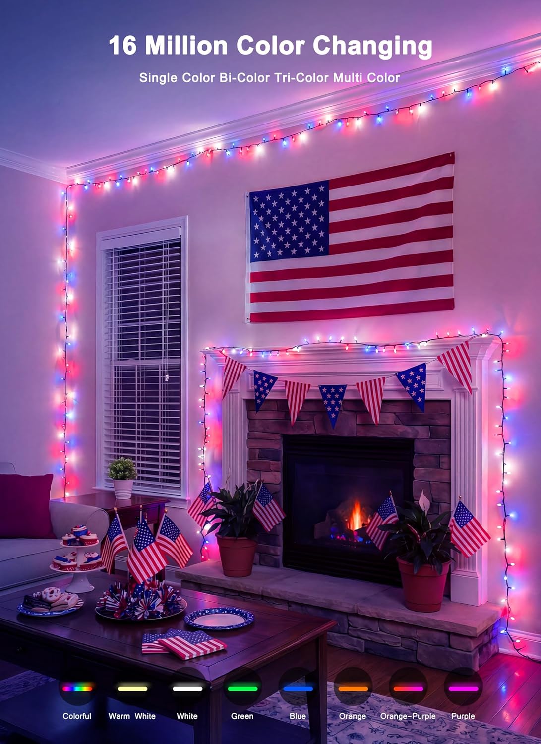 Minetom LED RGB String Lights - 82ft Color Changing Fairy Lights with Remote & App Control for Christmas & Halloween