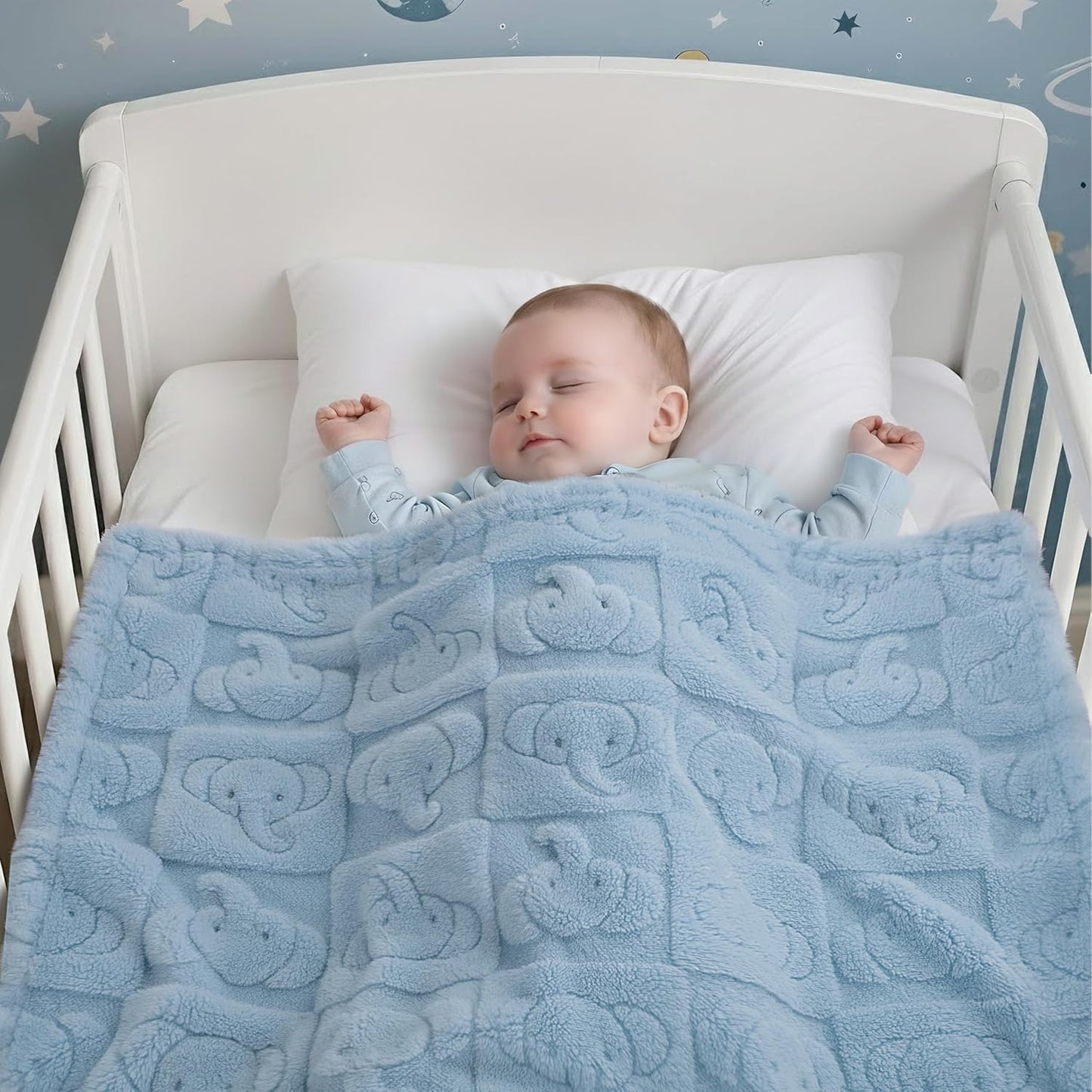 Pro Goleem Baby Boy Blanket - Soft Fleece 30" x 40" Blue Crib & Stroller Blanket for Newborns