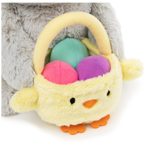 GUND Exclusive Easter Bunny with Basket and Eggs, Bunny Stuffed Animal for Ages 1 and Up, Gray, 10"