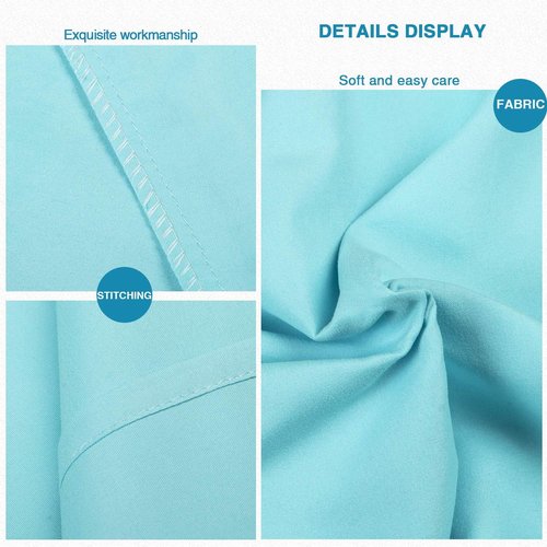 FLXXIE Pillow Cases - Soft Microfiber Standard Size Pillow Covers | Wrinkle & Stain Resistant, 2-Piece Set, Aqua 20x26