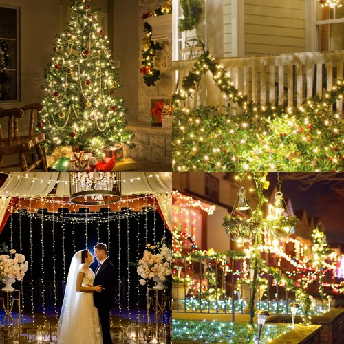 CXLHO Clear Christmas Lights 50FT 200 Incandescent Bulbs Warm White Mini Lights with Green Wire for Christmas Tree, Garland, Thanksgiving, Wedding, Party, Home, Indoor & Outdoor Festival Decoration
