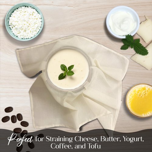 100% Unbleached Cheese Cloths – 4 Pcs Precut 20x20 inch Hemmed Reusable Cheesecloth for Straining - Grade 100 Organic Cheese Cloth - Ultra Fine Muslin Cloth for Juicing Brewing Baking Turkey