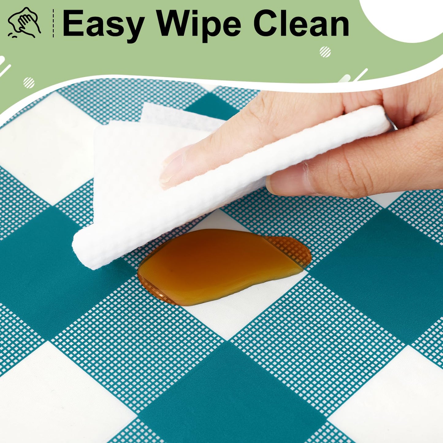 misaya 10 Packs Buffalo Disposable Table Cloth, 54 x 108 Inch Waterproof Plastic Tablecloth, Rectangle Turquoise and White Checkered Table Covers for Picnic, Birthday, Party