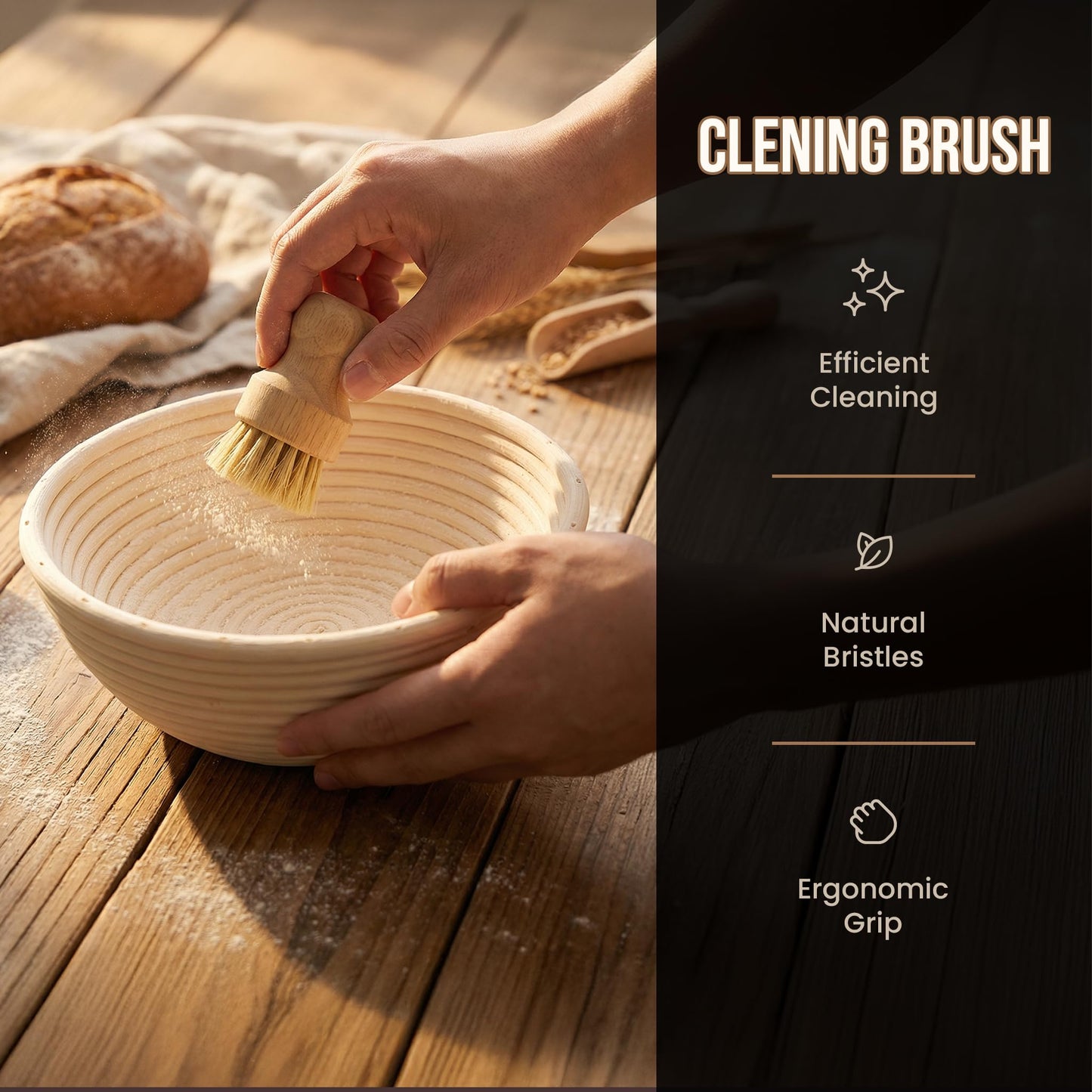 Kook Banneton Bread Proofing Set, Artisan Sourdough Bread Making Kit with Round & Oval Rattan Baskets, Liners, Dough Scrapers, Scoring Lame + Blades, Brush & Dough Cover (Set of 2)