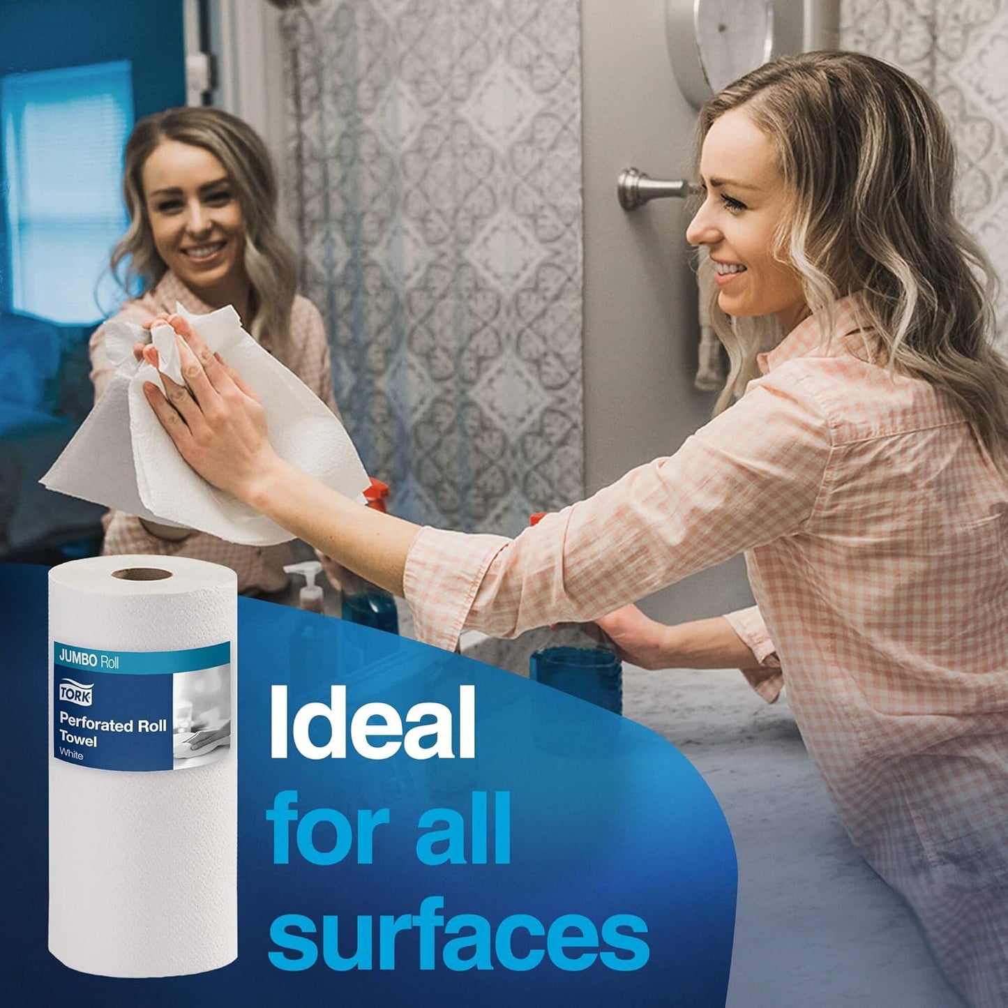 Universal Perforated Towel Roll - Two-Ply, 11 x 9 Inches, White, 210 Sheets Per Roll