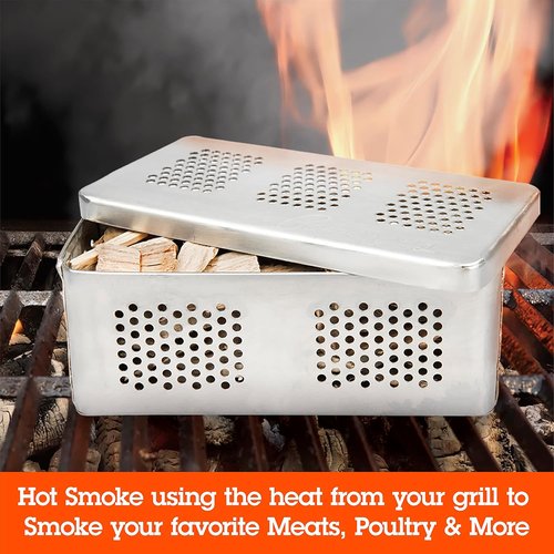 Camerons The Flip Professional Smoker Box - Patented BBQ Grill Smoke Box for Gas/Charcoal Grills | Infuse Smoky Flavor