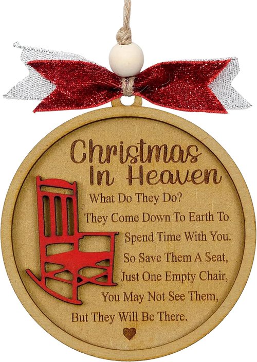 Christmas in Heaven Memorial Ornaments - Cherished Keepsake for Grandma, Grandpa, Mom, or Dad