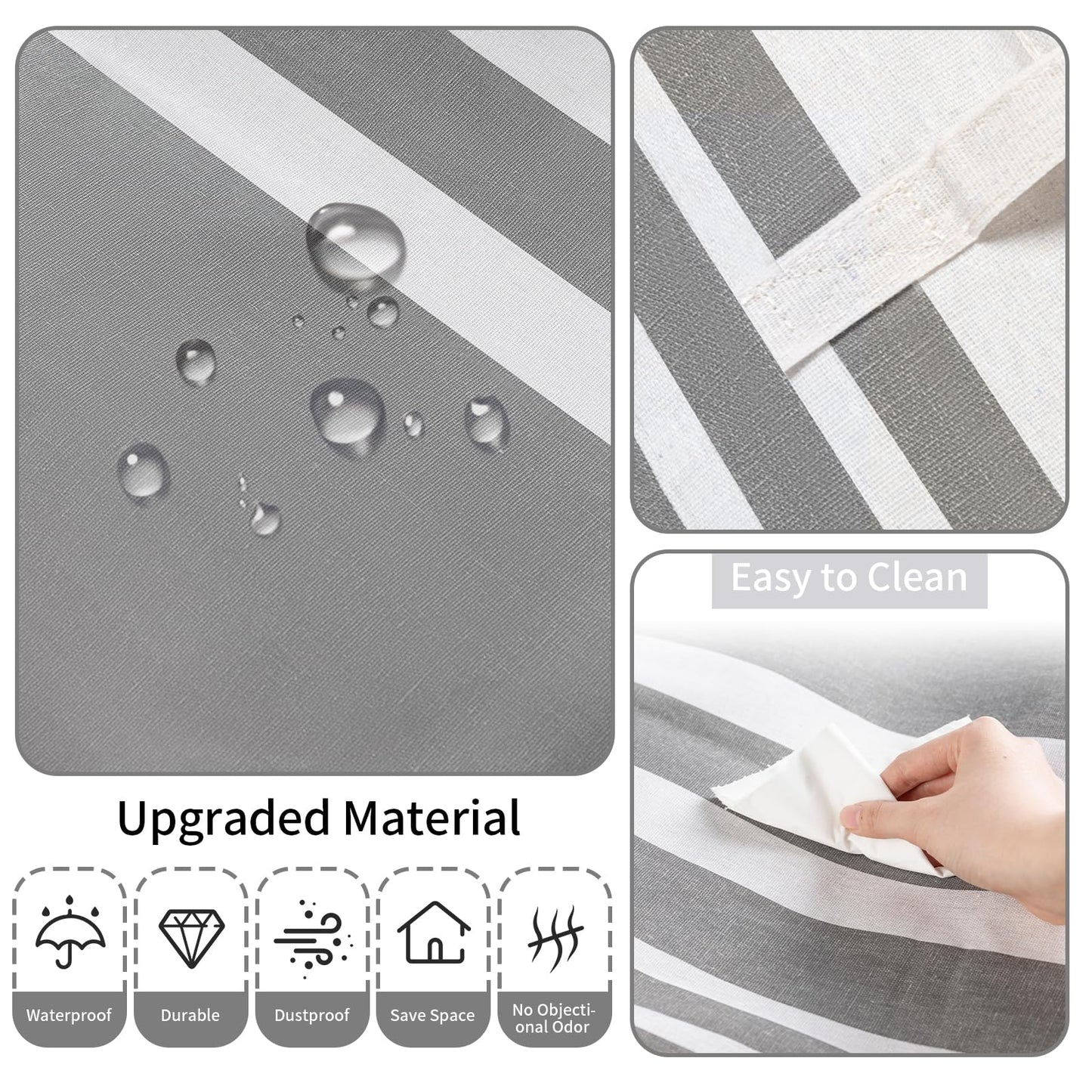 MANYOND 2 Pack Grey Laundry Baskets 75L Large, Collapsible Laundry Hamper Dirty Clothes Hamper Freestanding Waterproof with Reinforced Padded Handles, for Dorm Bedroom Bathroom Apartment Essentials