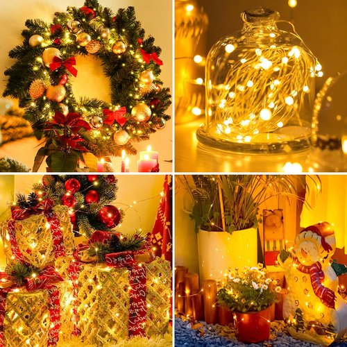 Fairdeer 30 Pack Fairy Lights Battery Operated - 7ft 20 Led Twinkle Lights 3 Modes, Bulk Mini String Lights Waterproof for Mason Jars Vases DIY Party Wedding Decoration Christmas -Warm White