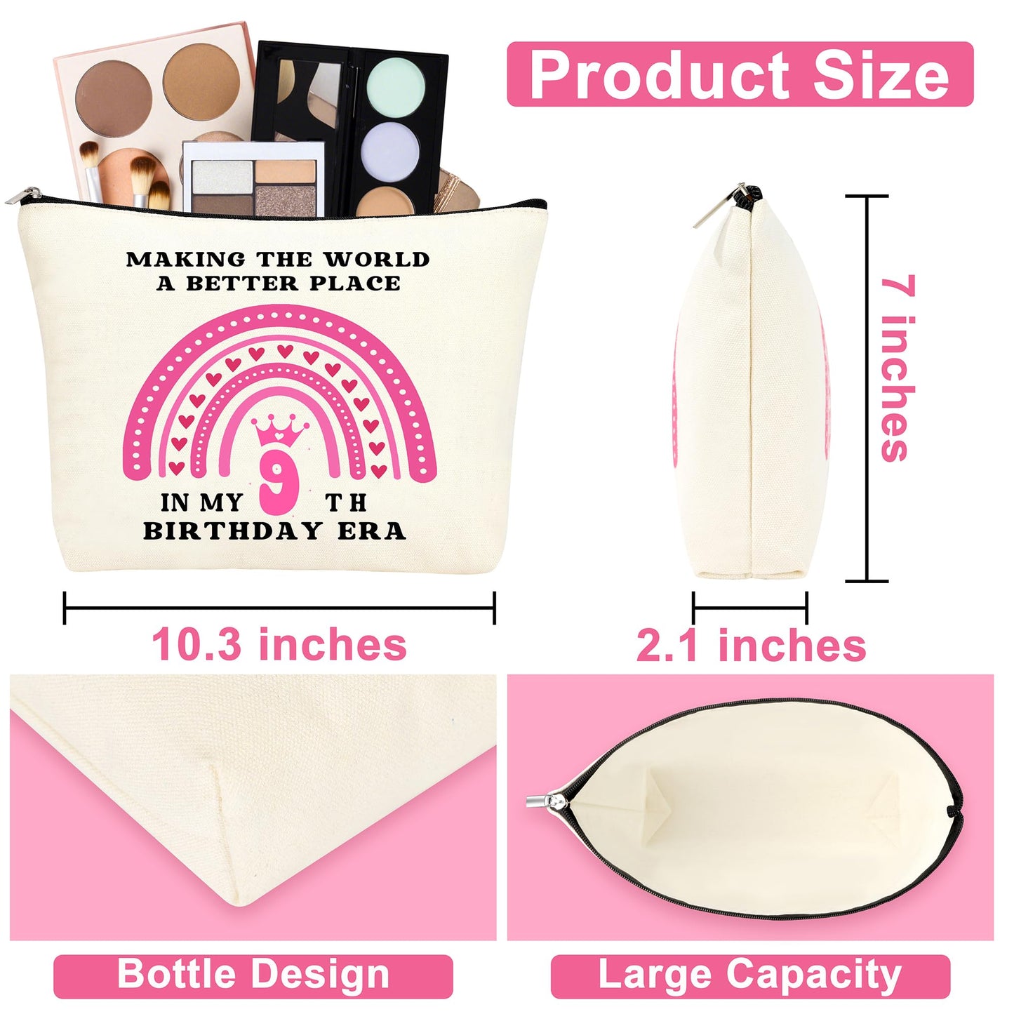 JTENGTOP 9 Year Old Beautiful Teen Girl Birthday Gifts Ideas, Gift Gifts for 9 Year Old Sweet Teen Girls, Top 9th Birthday Decorations Basket Set of 6