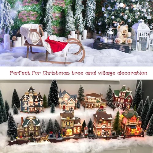 CFOFT Faux Snow Blanket - Thick, Soft Christmas Village Decoration | 3 x 8 FT White Snow Roll