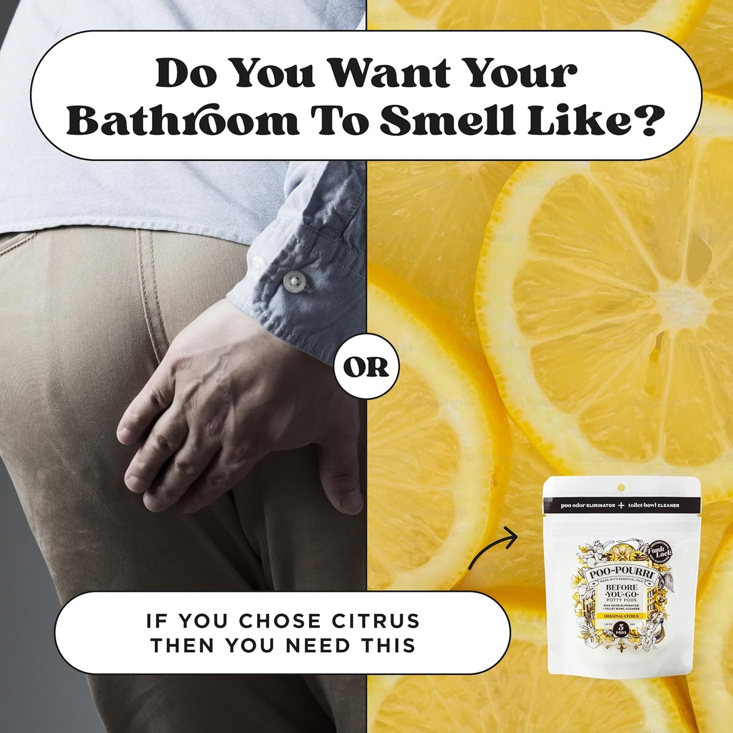 Poo-Pourri Before-You-Go Toilet Potty Pods - Original Citrus Scent, 5 Ct | Bathroom Deodorizer & Cleaner