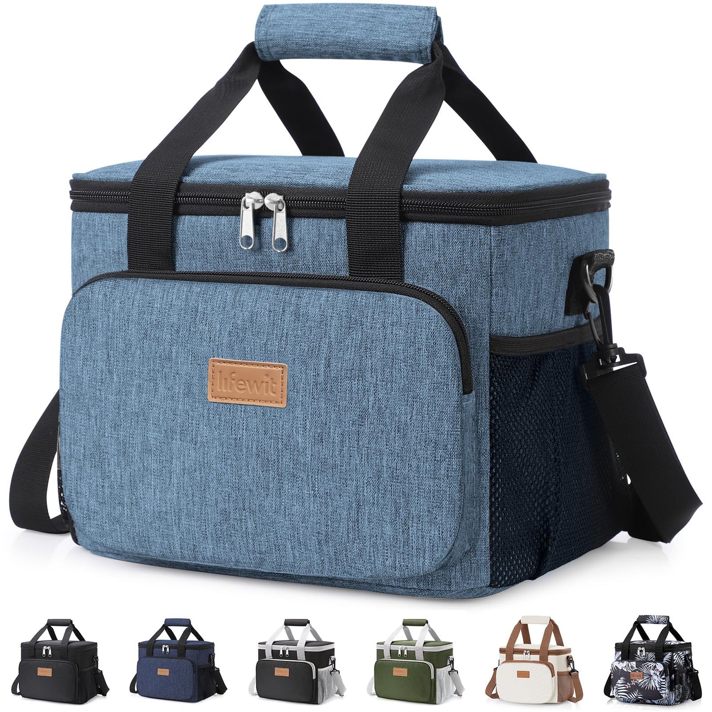Lifewit Medium Lunch Bag, Insulated Lunch Box, Soft Cooler Cooling Tote for Adult Men Women, Light Blue 12-Can (9L)