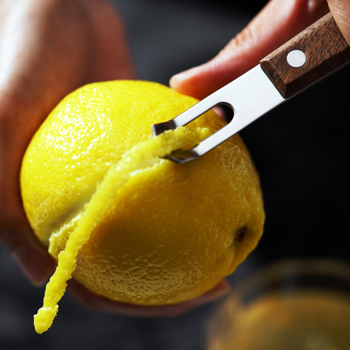 Viski Channel Knife, Citrus Zester and Orange Peeler Tool, Walnut Wood and Stainless Steel Bar Tool for Cocktail Garnishes, Perfect for Home Bars, Craft Cocktails and Bartender Gifts, Set of 1