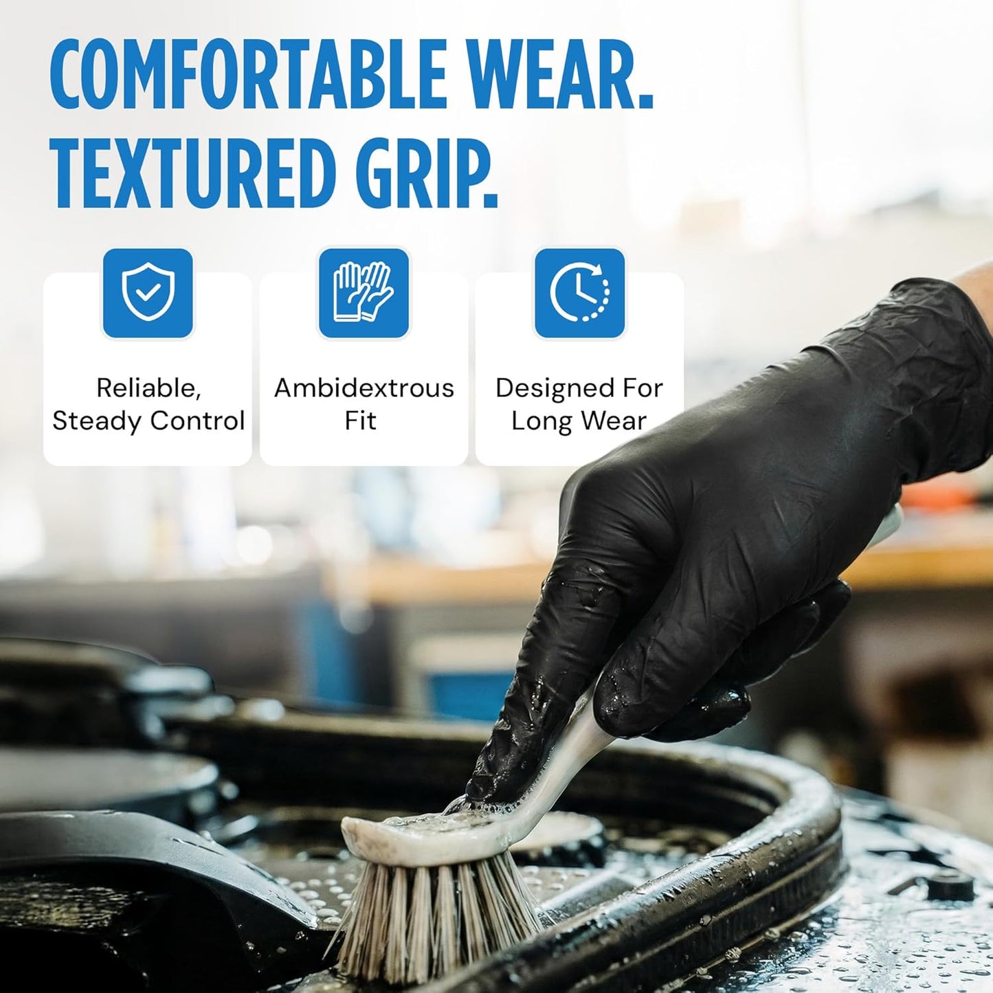 Nitrile Exam Gloves - Latex-Free, Powder-Free, Non-Sterile Disposable Gloves for Medical & Kitchen Use