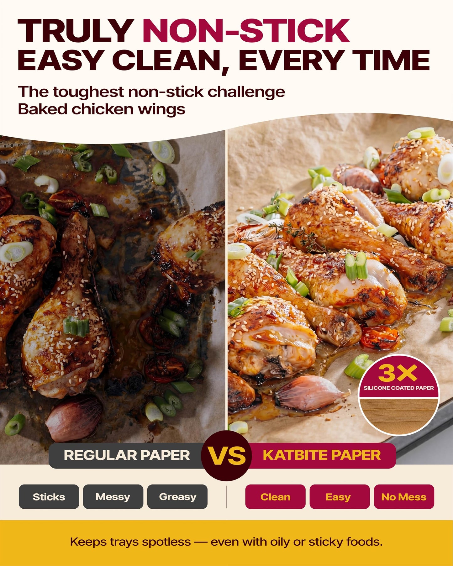 Katbite Parchment Paper Sheets 360 PCS, 12x16 Inches Precut Unbleached Baking Parchment, Non-stick, Non-toxic, Heavy Duty Flat Baking Paper for Oven, Cooking, Grilling, Air Fryer and Steaming