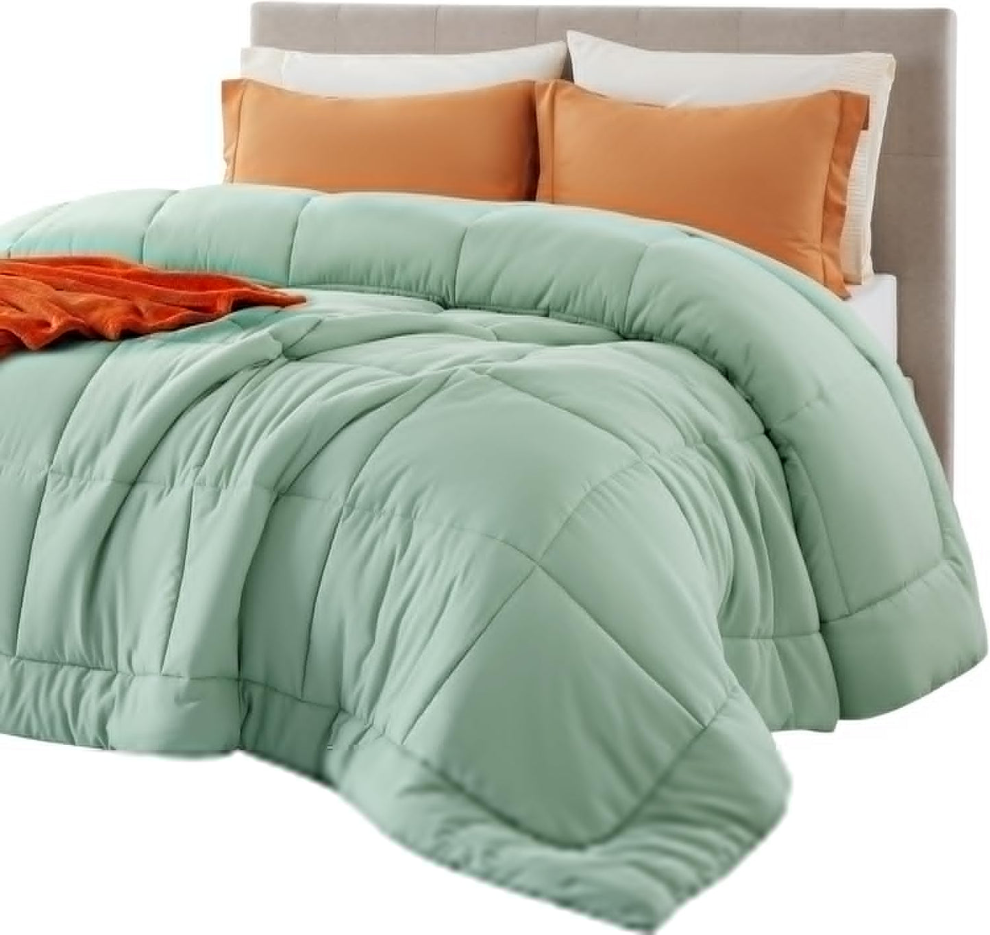 Bedsure Comforter Duvet Insert - All-Season Quilted Full Size Bedding Blanket, Sage Green, 86 x 82 Inches