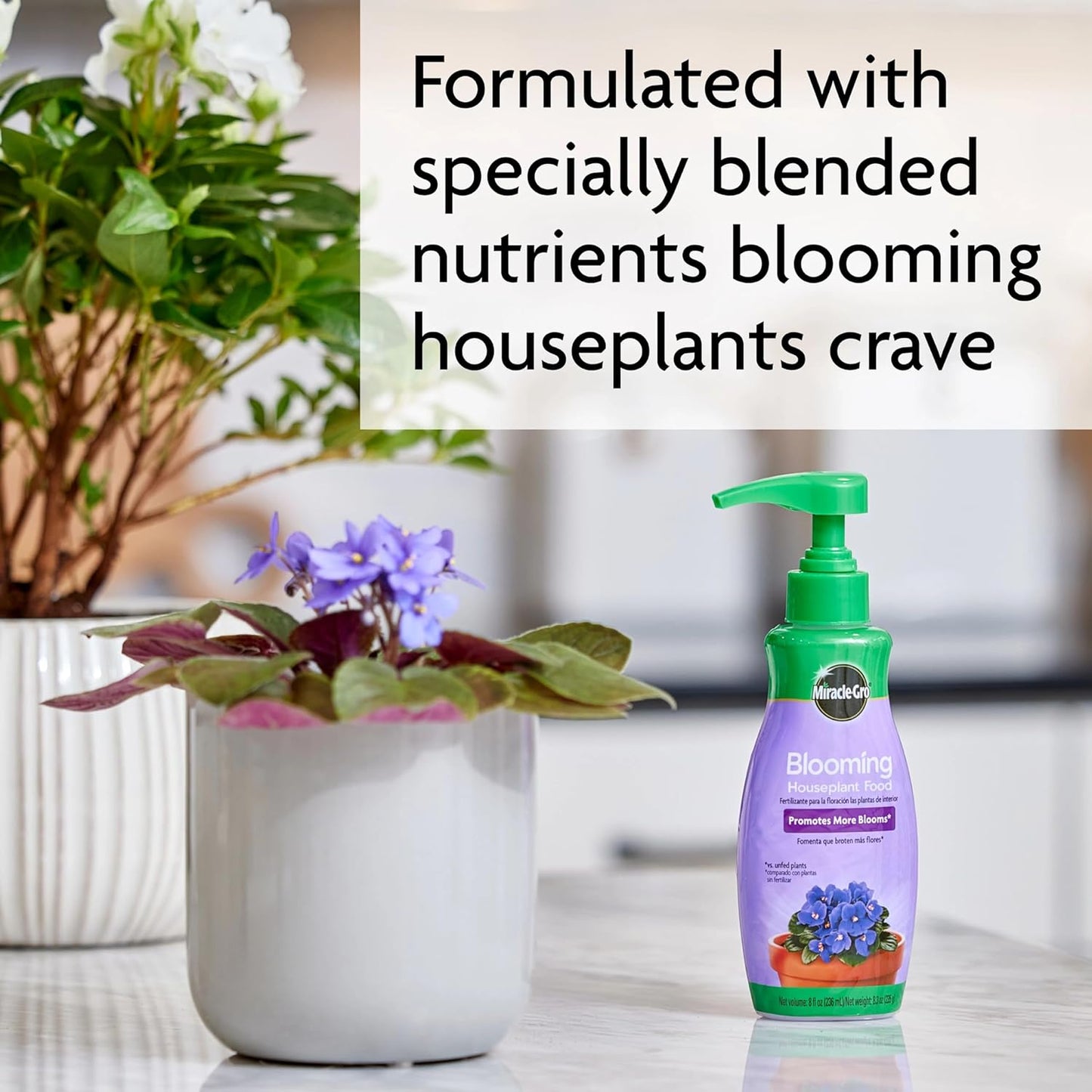 Miracle-Gro Blooming Houseplant Food - Premium Fertilizer for Indoor Plants, 8 Fl. Oz.