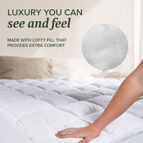 Beckham Hotel Collection Queen Size Mattress Pad - Extra Padded Quilted Pillow Top Protector