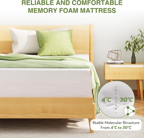 EGOHOME King Size Memory Foam Mattress - 10 Inch Cooling Gel for Pressure Relief | CertiPUR-US Certified, 80''L x 76''W, White