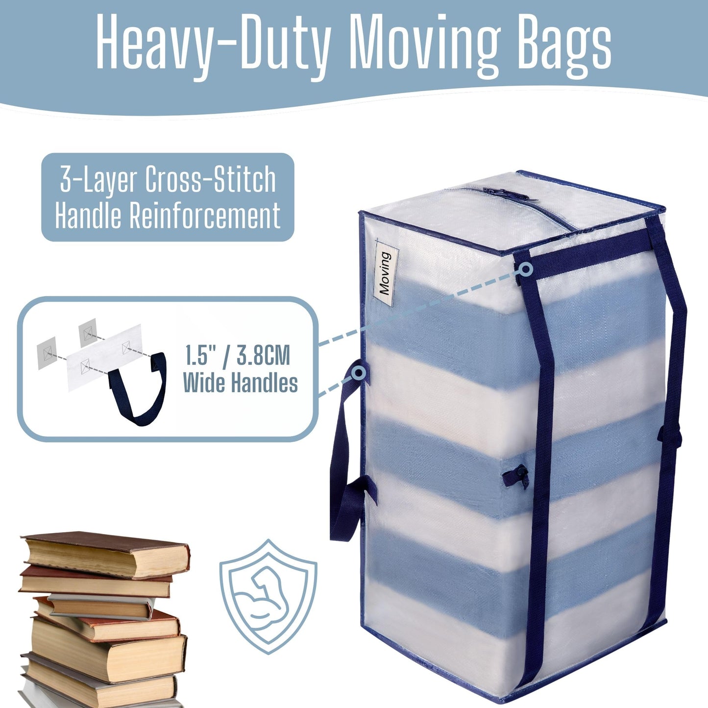 VENO 6 Pack Heavy Duty Moving Bags with Backpack Straps, Zippers & Handles, Extra Large Packing Bags for College Dorm Essentials, Moving Supplies Alternative to Cardboard Moving Boxes