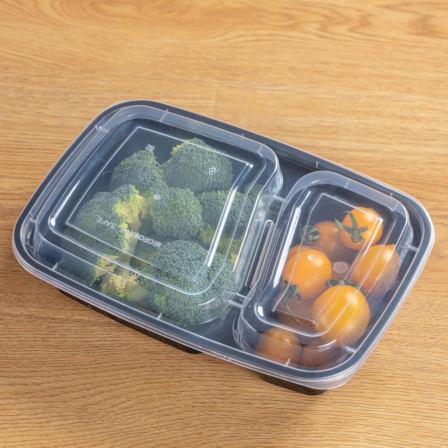 Skiennix Professional Meal Prep Containers - 32oz, 2-Compartment, 50-Pack | Microwave & Freezer Safe