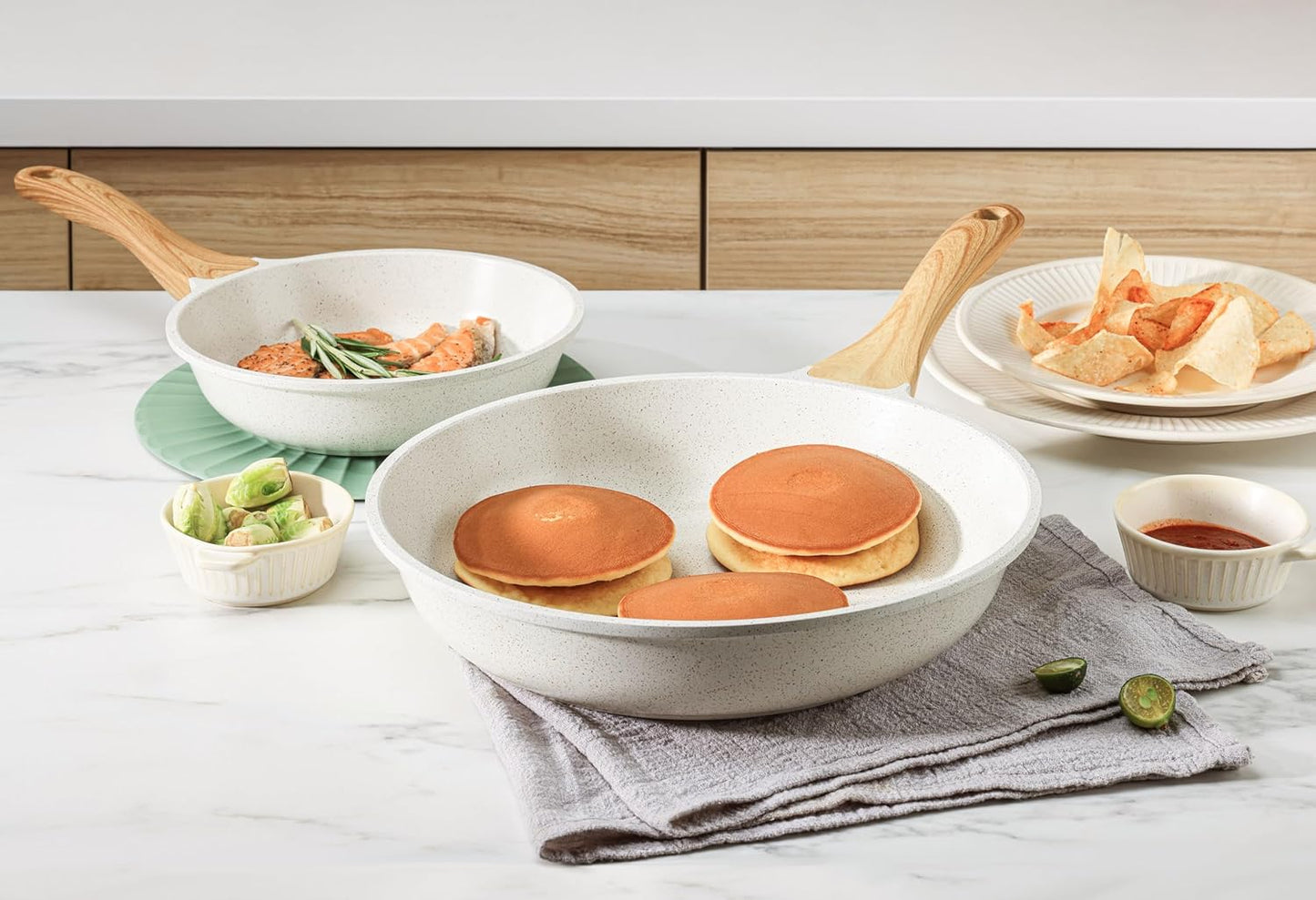 SENSARTE Nonstick Ceramic Cookware Set - 13-Piece Healthy Pots & Pans with Stay-Cool Handles & Silicone Tools