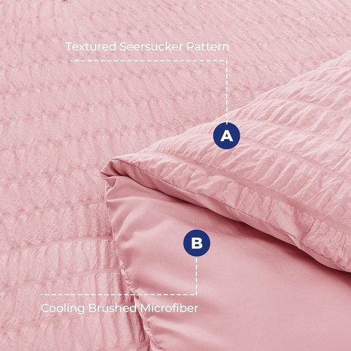 HYMOKEGE Pink Queen Comforter Set - Luxurious 7-Piece All-Season Bedding Set with Sheets & Pillowcases