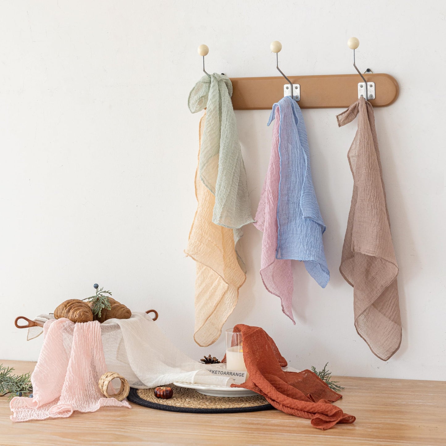 Keketoarrange Cheesecloth Napkins 17x17 Inches Cloth Napkins Handmade Washable Reusable Napkins for Dinner Wedding Baby Bridal Shower Rustic Boho Decorations Bulk Set of 10 Sage Green